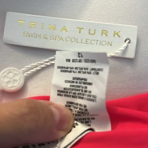 NWT Trina Turk Waltz Bandeau One Piece Pink Swimsuit 12 - Picture 6 of 6